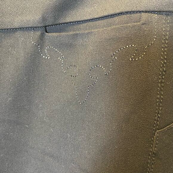 Diab'less Vintage From France Classic Black A-line Embroidered Midi Skirt - Picture 5 of 14